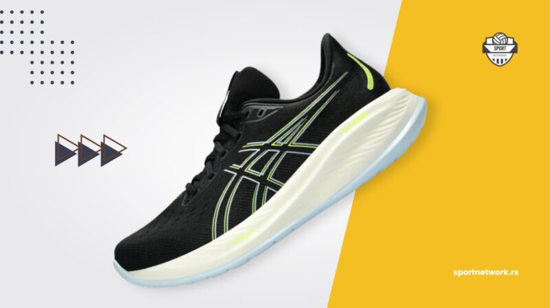Asics Gel-Cumulus crne patike sa belim đonom i gel jastučićima za udobnost tokom kardio treninga
