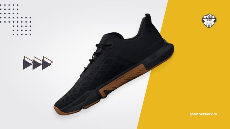 "Under Armour TriBase Reign crne patike sa gumiranim đonom dizajnirane za stabilnost u teretani